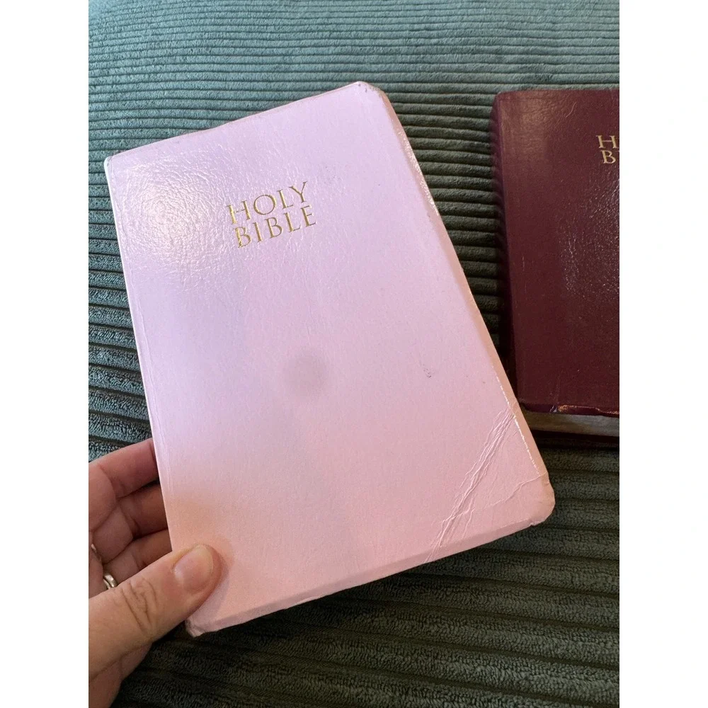 Two Holy Bible KJV Red Letter Edition Set Pink‎ Burgundy